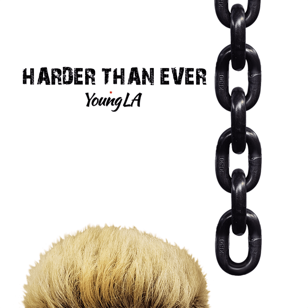 A black chain and a white background with the words " harder than ever."